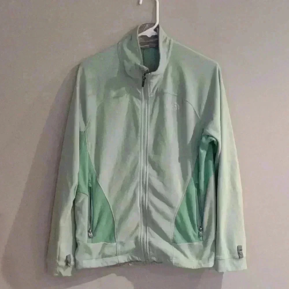 The North Face lime green zip up fleece‎ jacket women's large
